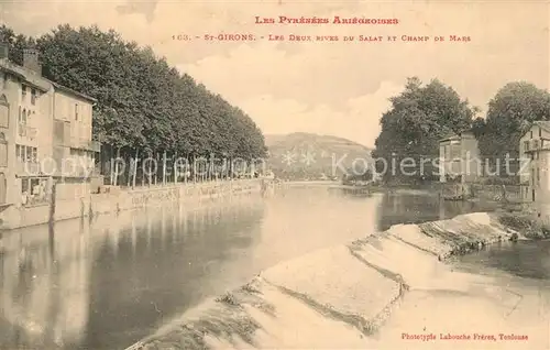 AK / Ansichtskarte Saint Girons_Ariege Les deux rives du Salat et Champ de Mars Saint Girons Ariege