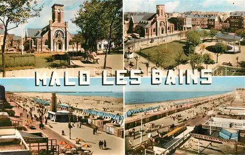 AK / Ansichtskarte Malo les Bains Eglise Place Promenade Plage Malo les Bains