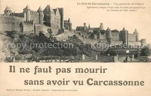 AK / Ansichtskarte Carcassonne La Cite vue de l ouest Carcassonne