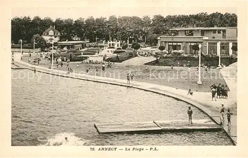 AK / Ansichtskarte Annecy_Haute Savoie La plage Annecy Haute Savoie
