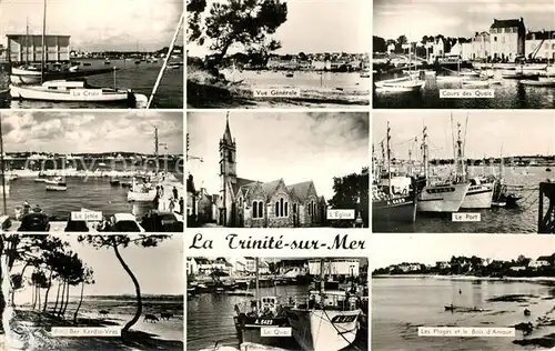 AK / Ansichtskarte La_Trinite sur Mer La Criee Cours des Quais Jetee Eglise Port Plages Bois d Amour La_Trinite sur Mer
