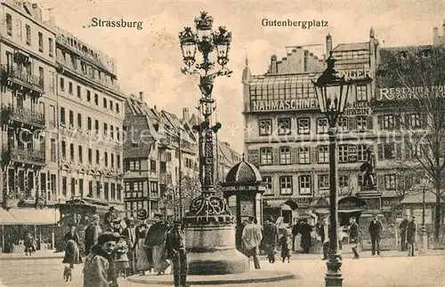 AK / Ansichtskarte Strassburg_Elsass Gutenbergplatz Strassburg Elsass