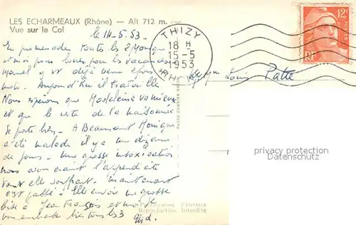 AK / Ansichtskarte Les Echarmeaux Vue sur le Col 