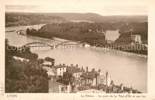 AK / Ansichtskarte Lyon_France Le Rhone Le parc de la Tete dOr et son lac Lyon France