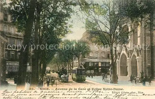 AK / Ansichtskarte Nice_Alpes_Maritimes Avenue de la Gare Eglise Notre Dame Nice_Alpes_Maritimes