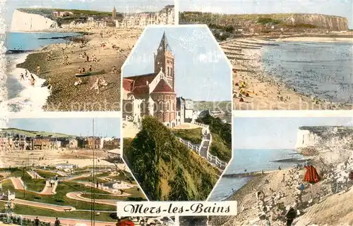 AK / Ansichtskarte Mers les Bains Vue generale Plage Eglise Saint Martin Golf Miniature Mers les Bains