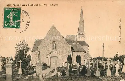 AK / Ansichtskarte Miniac sous Becherel Eglise Cimetiere Kirche Friedhof Miniac sous Becherel