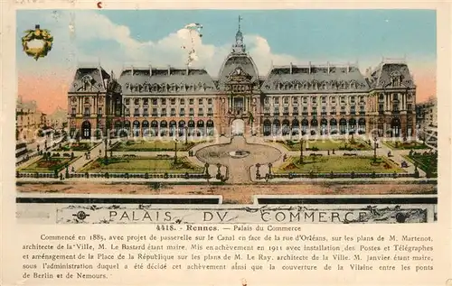AK / Ansichtskarte Rennes_Ille et Vilaine Palais du Commerce Illustration 