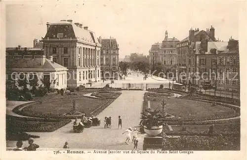 AK / Ansichtskarte Rennes_Ille et Vilaine Avenue Janvier vue du Square du Palais Saint Georges 