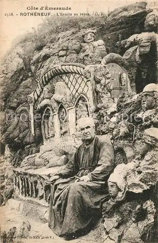 AK / Ansichtskarte Rotheneuf Ermite au repos Rochers sculptes Grotte Rotheneuf