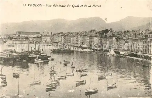 AK / Ansichtskarte Toulon_Var Vue generale du Quai et de la Darse Port Cote d Azur Toulon_Var