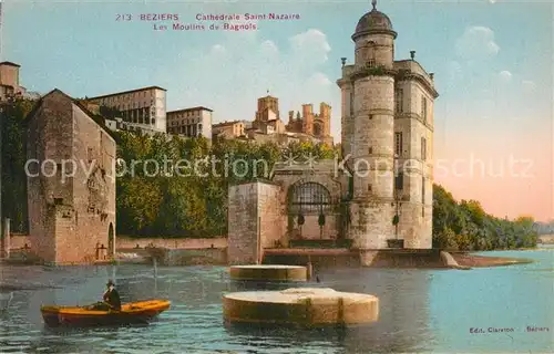 AK / Ansichtskarte Beziers Cathedrale Saint Nazaire Moulins de Bagnols Beziers