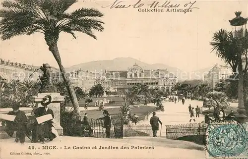 AK / Ansichtskarte Nice_Alpes_Maritimes Casino et Jardins des Palmiers Nice_Alpes_Maritimes