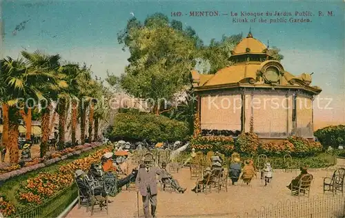 AK / Ansichtskarte Menton_Alpes_Maritimes Le Kiosque du Jardin Public Menton_Alpes_Maritimes