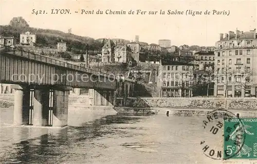 AK / Ansichtskarte Lyon_France Pont du Chemin de Fer sur la Saone Lyon France