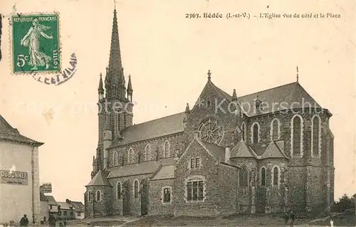 AK / Ansichtskarte Bedee Eglise vue de cote et la Place Bedee