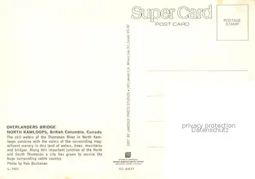 AK / Ansichtskarte Kamloops Overlanders Bridge North Kamloops