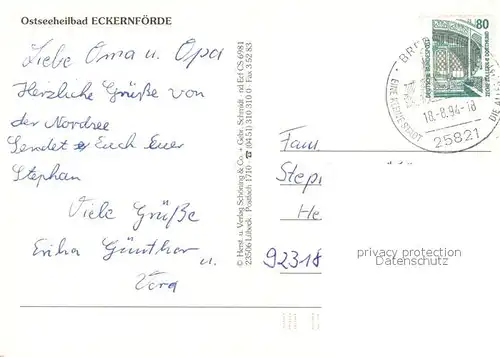 AK / Ansichtskarte Eckernfoerde Fliegeraufnahme Eckernfoerde