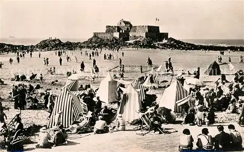 AK / Ansichtskarte Saint Malo_Ille et Vilaine_Bretagne Plage de lEventail et Fort National Saint Malo_Ille et Vilaine