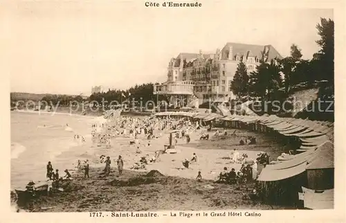 AK / Ansichtskarte Saint Lunaire La Plage et le Grand Hotel Casino Saint Lunaire