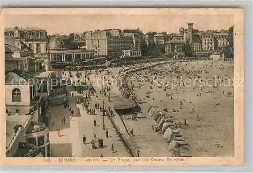 AK / Ansichtskarte Dinard_Ille_et_Vilaine_Bretagne La Plage vue du Casino Balneum Dinard_Ille