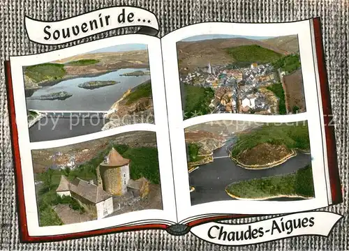 AK / Ansichtskarte Chaudes Aigues Le Cirque de Mallet Vue generale Le Chateau du Couffour Les Gorges de la Truyere Au Pont de Treboul Chaudes Aigues