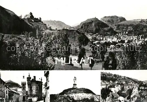 AK / Ansichtskarte Murat_Cantal Vue generale les Trois Rochers Eglise Sommet du Rocher de Bonnevie Place du Balat Murat Cantal