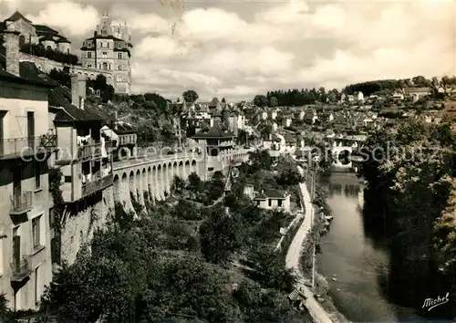 AK / Ansichtskarte Uzerche Paysage sur la Vezere vue de lHotel Bellevue Uzerche