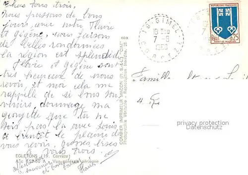 AK / Ansichtskarte Egletons Vue generale aerienne Egletons