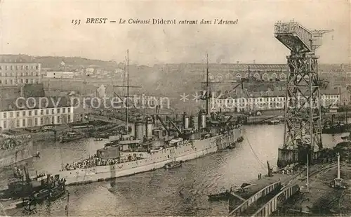 AK / Ansichtskarte Brest_Finistere Cuirasse Diderot Arsenal Brest_Finistere