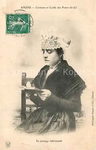 AK / Ansichtskarte Anjou Costume Coiffee des Ponts de Ce Anjou