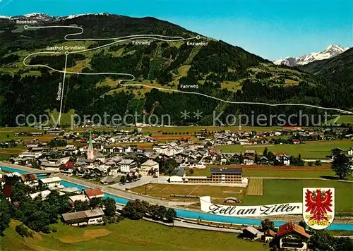 AK / Ansichtskarte Zell_Ziller_Tirol Panorama Grindlalm Seilbahn Rohrberg Zell_Ziller_Tirol