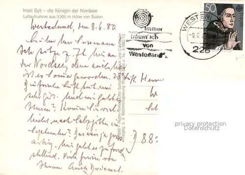 AK / Ansichtskarte Sylt Fliegeraufnahme Sylt