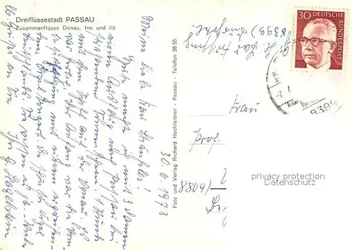 AK / Ansichtskarte Passau Zusammenfluss Donau Passau