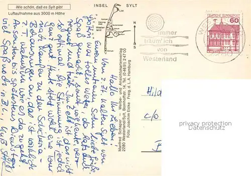 AK / Ansichtskarte Sylt Fliegeraufnahme Sylt