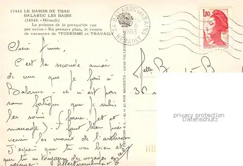 AK / Ansichtskarte Balaruc les Bains La pointex de la presqu ile vue par avion Centre de Vacances de Tourisme et Travail Balaruc les Bains