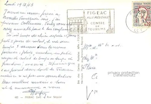AK / Ansichtskarte Figeac Rue Seguier Figeac