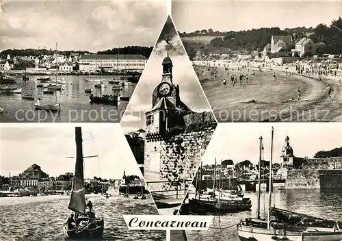 AK / Ansichtskarte Concarneau_Finistere Port Plage des Sables Blancs Beffroi Concarneau_Finistere