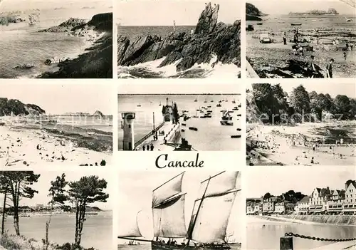 AK / Ansichtskarte Cancale Pointe du Grouin Rochers Vivier Plage Digue Bisquine Cancalaise Quais Cancale