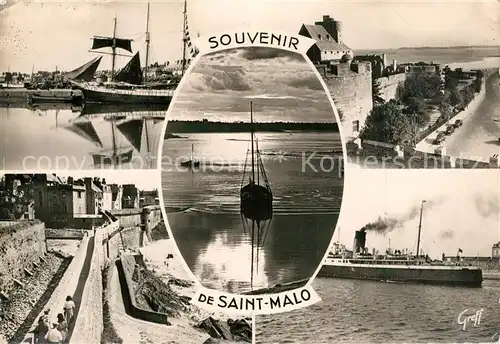 AK / Ansichtskarte Saint Malo_Ille et Vilaine_Bretagne Port Bateau Remparts Vapeur Saint Malo_Ille et Vilaine