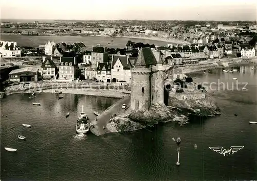 AK / Ansichtskarte Saint Servan_Ille et Vilaine Tour et Cale Solidor Embarcadere du Bac pour Dinard vue aerienne Saint Servan