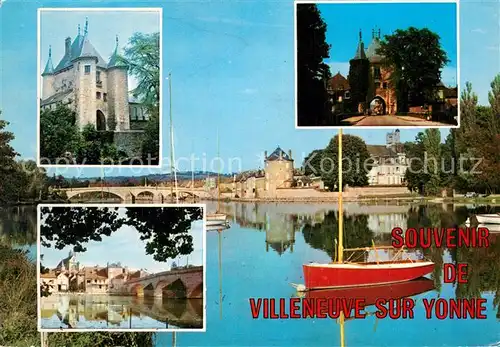 Villeneuve sur Yonne Vue generale Porte de Joigny Porte de Sens Le pont et leglise Notre Dame Villeneuve sur Yonne