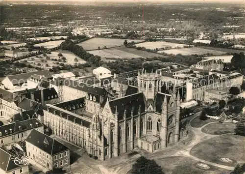 Begard Vue aerienne Chapelle Bon Sauveur et Pensionnat Begard