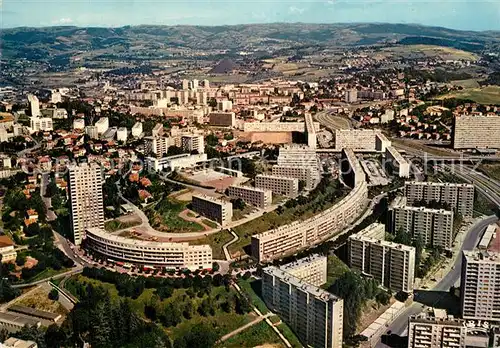 Saint Etienne_Loire Vue aerienne de Beaulieu A droite lautoroute de Lyon a Firminy Saint Etienne Loire