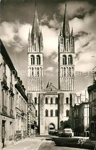 Caen Eglise Abbatiale Saint Etienne Facade et Tours de lEpoque de Guillaume Caen