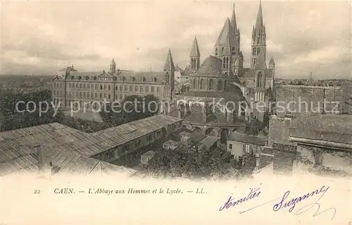 Caen Abbaye aux Hommes et le Lycee Caen