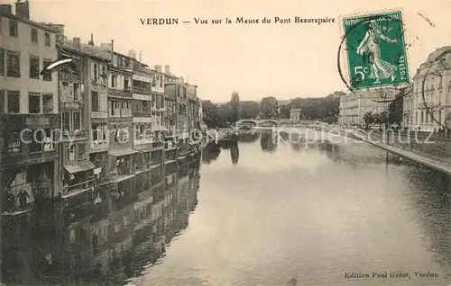 Verdun_Meuse Vue sur la Meuse du Pont Beaurepaire Verdun Meuse