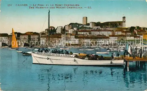 AK / Ansichtskarte Cannes_Alpes Maritimes Port Mont Chevalier Boot Service Regulier des Iles de Lerins Cannes Alpes Maritimes