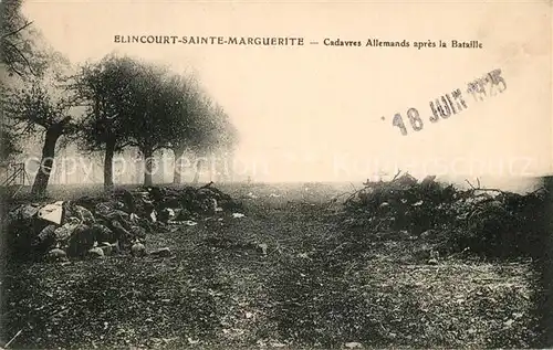 AK / Ansichtskarte Elincourt Sainte Marguerite Cadavres Allemands apres la Bataille Elincourt Sainte Marguerite