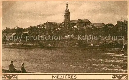 AK / Ansichtskarte Mezieres Charleville Bords de la Meuse vue sur la ville Eglise Mezieres Charleville